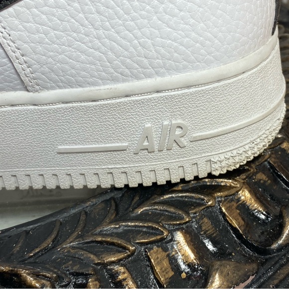 Air Force Ones Nike White and Black Athletic Shoes with Red Accents main image 13